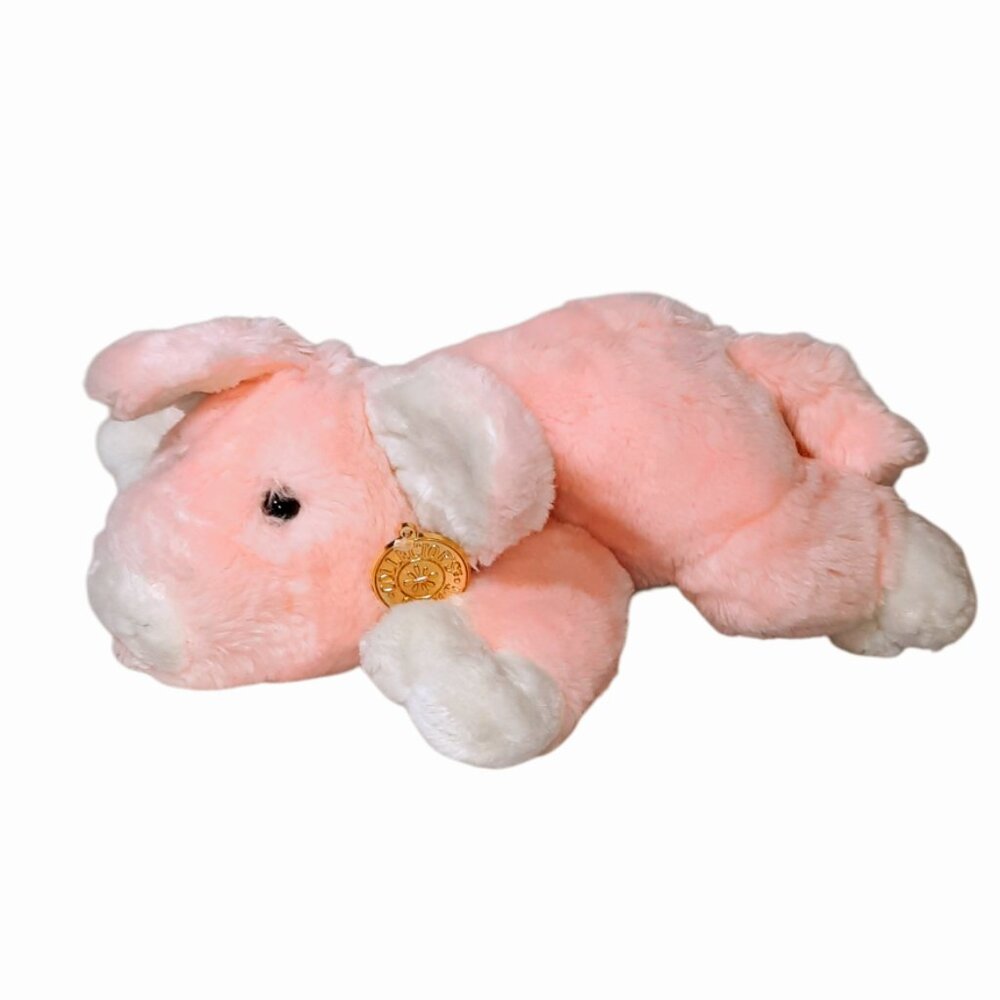 Dan Dee MTY International Pink Pig Laying Plush Stuffed Animal Toy 14"